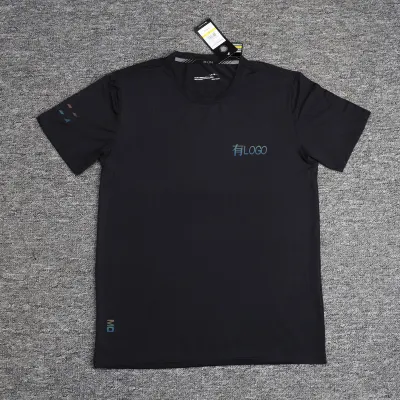 Summer European and American Sports Quick-drying Clothes Short-sleeved T-shirt Men's Summer Loose Fitness Elastic Round Neck plus size Casual Top
